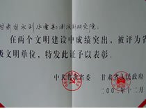 2002省级文明单位证书